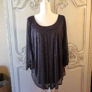 Black blouse with silver sparkling glitter